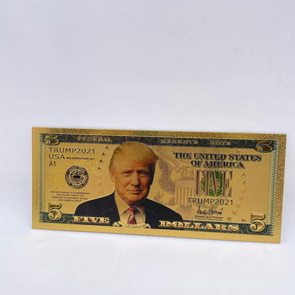 24K Color Gold Banknote Donald Trump Gold Plated $1000 US